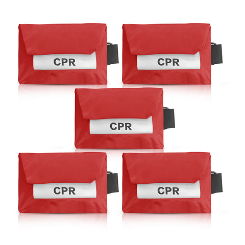 CPR Face Mask Keychain Kit with Gloves – One-Way Valve Mask, Nitrile Gloves, Alcohol Pad in Compact Pouch