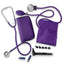Nurse Essentials Starter Kit with Handheld Travel Case | 3 Part Kit Includes Adult Aneroid Sphygmomanometer Blood Pressure Monitor, Stethoscope, Mini Diagnostic Otoscope Purple Nurse Kits