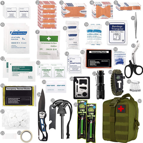 250 - Piece Survival First Aid Kit with MOLLE Pouch - ASA TECHMED