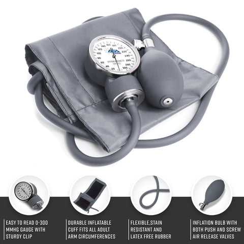 Dual Head Sprague Stethoscope and Sphygmomanometer Manual Blood Pressure Cuff Set with Case, Gift for Medical Students, Doctors, Nurses, EMT and Paramedics Nurse Kits