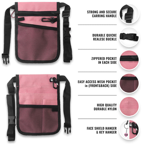 ASA Techmed Nurse Fanny Pack with Trauma Shears & Accessories – Medical Utility Belt with Nursing Supplies Including Tweezers, Bandage Scissors, CPR Face Shield, Measuring Tape
