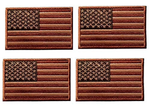 4 Pack US USA Flag Embroidered Patch Red Military Iron On Sew On Tactical Morale Patch for Hats Backpacks Caps Jackets + More - ASA TECHMED