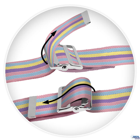 Walking Gait Belt with Metal Buckle and Belt Loop Holder, Patient Transfer Belt - Mobility Aid for Caregivers, Nurses, Home Health Aides, Physical Therapists