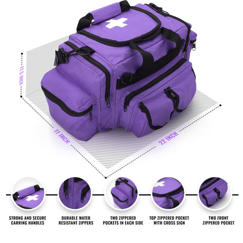 ASA TECHMED Medical Trauma Bag - Deluxe First Aid Responder EMS Emergency Medical Trauma Bag, Assorted Colors - ASA TECHMED