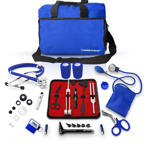 Starter Nursing Kit - 18pc Clinical Set with Stethoscope + BP Monitor