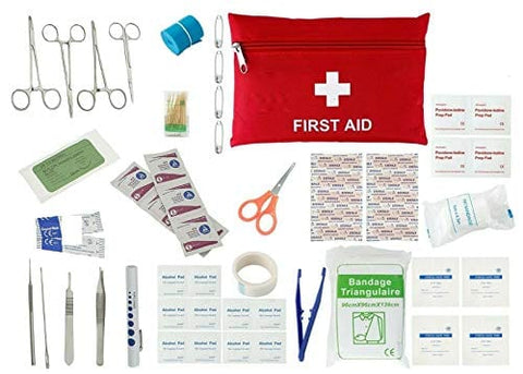 ASA Techmed 2 in 1 20 PC U.S. Military Style Surplus Emergency Survival Kit + First AID KIT - Bleed CONTOL Kit - Military Style + First Aid Kit - Molle Pouch - ASA TECHMED