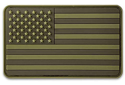 ASA Techmed 4 Pack Military Army US USA Flag Patch Green Emblem PVC United States of America Tactical Morale Patch for Hats Backpacks Caps Jackets + More - ASA TECHMED