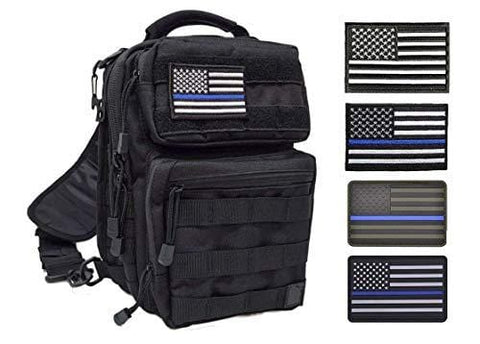 ASA Techmed 4 Pack US USA Flag Patch Thin Blue Line Police PVC Emblem Military Iron On Sew On Tactical Morale Patch for Hats Backpacks Caps Jackets + More - ASA TECHMED