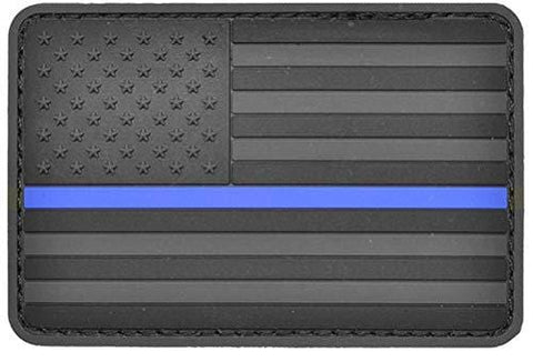 ASA Techmed 4 Pack US USA Flag Patch Thin Blue Line Police PVC Emblem Military Iron On Sew On Tactical Morale Patch for Hats Backpacks Caps Jackets + More - ASA TECHMED