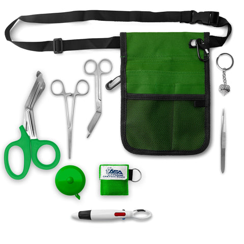 ASA Techmed Nurse Fanny Pack with Trauma Shears & Accessories – Medical Utility Belt with Nursing Supplies Including Tweezers, Bandage Scissors, CPR Face Shield, Measuring Tape - ASA TECHMED