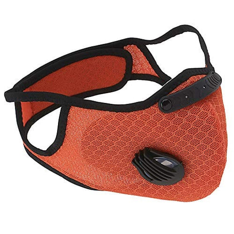 ASA Techmed Orange Sports Reusable Dual Air Breathing Valve Mask Cycling Mask Face Cover with Activated Carbon Filter - ASA TECHMED