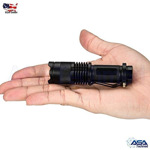 ASA Techmed Outdoor Portable Mini 300LM Q5 XPE+COB Waterproof LED Zoomable Flashlight Ideal Product for Military, Hunting, Fishing, Doctors, Nurses, EMT, Paramedics and Firefighter - ASA TECHMED