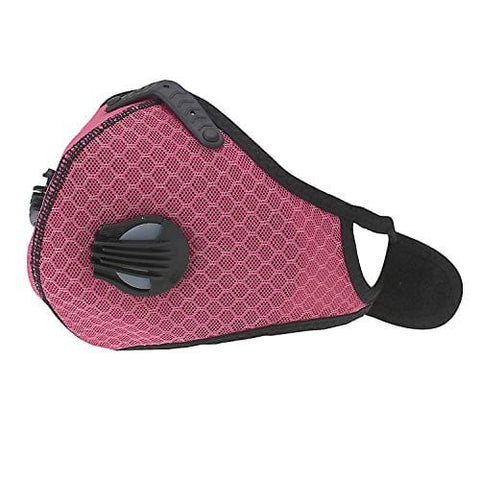 ASA Techmed Pink Sports Reusable Dual Air Breathing Valve Mask Cycling Mask Face Cover with Activated Carbon Filter - ASA TECHMED