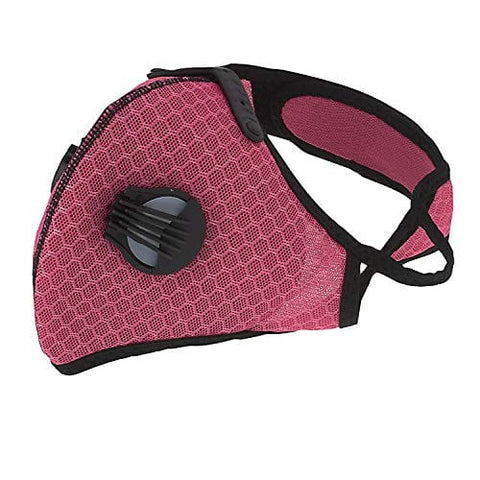 ASA Techmed Pink Sports Reusable Dual Air Breathing Valve Mask Cycling Mask Face Cover with Activated Carbon Filter - ASA TECHMED