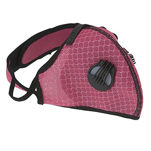 ASA Techmed Pink Sports Reusable Dual Air Breathing Valve Mask Cycling Mask Face Cover with Activated Carbon Filter - ASA TECHMED