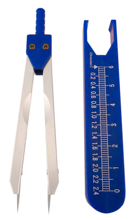 Brass Deluxe ECG/EKG Calipers With Cover Ruler Compasses - ASA TECHMED