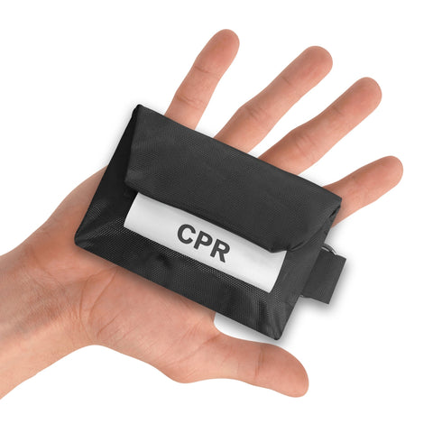 CPR Face Mask Keychain Kit with Gloves – One - Way Valve Mask, Nitrile Gloves, Alcohol Pad in Compact Pouch - ASA TECHMED