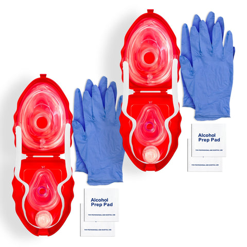 CPR Rescue Mask Kit with Belt Clip - Adult & Infant Pocket Resuscitator - ASA TECHMED