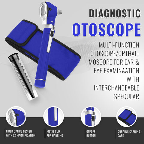 Fiber Optic Mini Pocket Otoscope Set with Case & Extra Bulb - ASA TECHMED