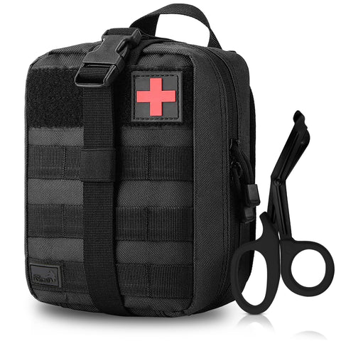 IFAK Tactical Pouch with 7.25” Shears – Rip - Away EMT Medical Bag for First Responders, Law Enforcement & Survival - ASA TECHMED
