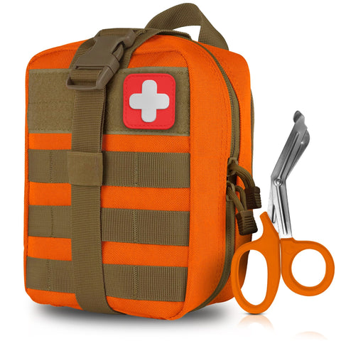 IFAK Tactical Pouch with 7.25” Shears – Rip - Away EMT Medical Bag for First Responders, Law Enforcement & Survival - ASA TECHMED