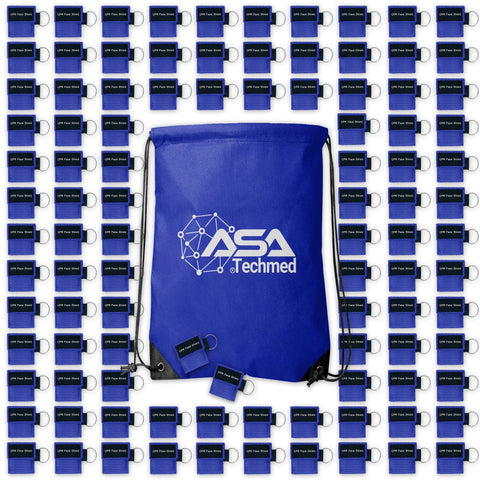 Keychain CPR Face Shield Mask with One - Way Valve (100 - Pack) - ASA TECHMED