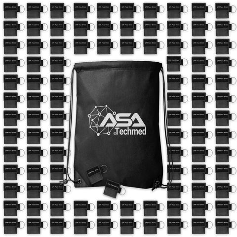 Keychain CPR Face Shield Mask with One - Way Valve (100 - Pack) - ASA TECHMED