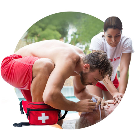 Lifeguard Fanny Pack With Whistle Lanyard - Baywatch Style Hip Pack, Adjustable Strap - ASA TECHMED