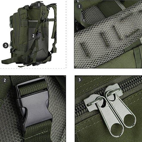Military Tactical Assault Pack Backpack, OUTAD Rucksacks Trekking Bag for Ourdoor Hiking Camping Trekking Hunting(Green) - ASA TECHMED