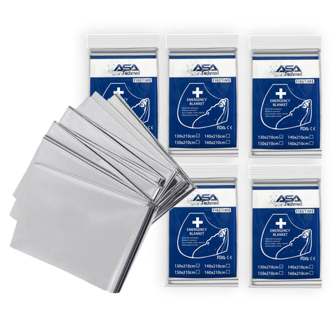 Mylar Emergency Thermal Blanket – Survival Space Blanket for Outdoors, Camping, First Aid & Disaster Kits - ASA TECHMED