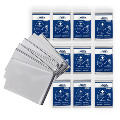 Mylar Emergency Thermal Blanket – Survival Space Blanket for Outdoors, Camping, First Aid & Disaster Kits - ASA TECHMED