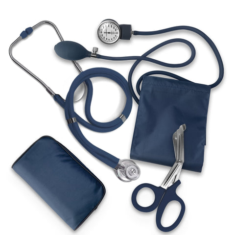 Nurse EMT Starter Pack Stethoscope, Blood Pressure Monitor and Trauma 7.5" EMT Shear - ASA TECHMED