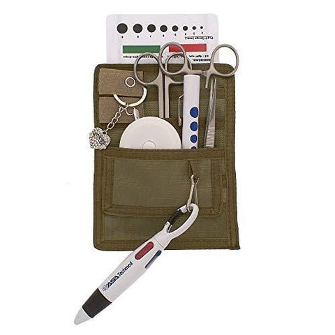 Nurse Organizer Pouch with Stainless Steel & White Instruments - Assorted Colors - ASA TECHMED