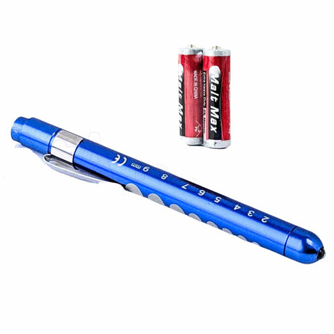 Nurse Pupil Gauge LED Pen Light Aluminum Penlight with Batteries - Assorted Colors - ASA TECHMED
