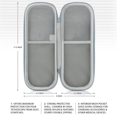 Protective Stethoscope Carrying Case with Double Mesh Storage - ASA TECHMED