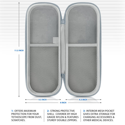 Protective Stethoscope Carrying Case with Double Mesh Storage - ASA TECHMED