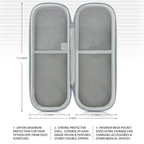 Protective Stethoscope Carrying Case with Double Mesh Storage - ASA TECHMED