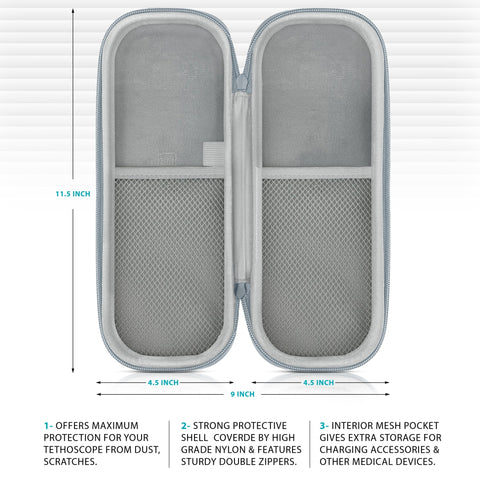 Protective Stethoscope Carrying Case with Double Mesh Storage - ASA TECHMED