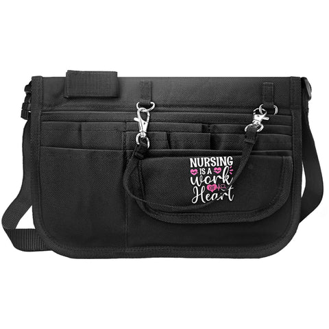 Small Nurse Utility Bag – Durable Medical Tote with Zippered Pockets, Ergonomic Handles & Organized Storage – Black - ASA TECHMED
