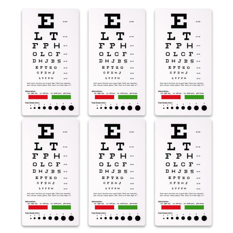 Snellen Pocket Eye Chart with Color Bars + Pupil Gauge - ASA TECHMED