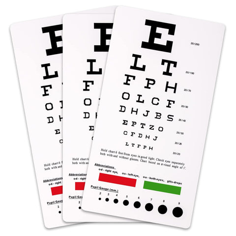 Snellen Pocket Eye Chart with Color Bars + Pupil Gauge - ASA TECHMED