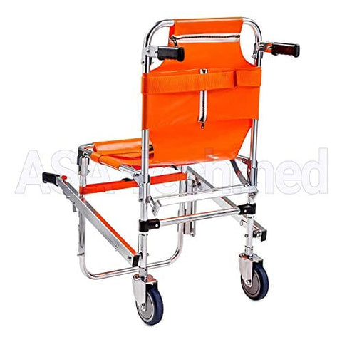 Stair Chair Medical Stretcher - Evacuation Wheel Chairs Emergency Light Weight Lift New Equipment w Restraint Straps - Firefighter Ambulance Transport Patient Care ASA Techmed - ASA TECHMED