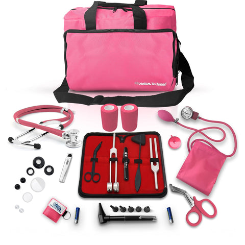 Starter Nursing Kit - 18pc Clinical Set with Stethoscope + BP Monitor - ASA TECHMED