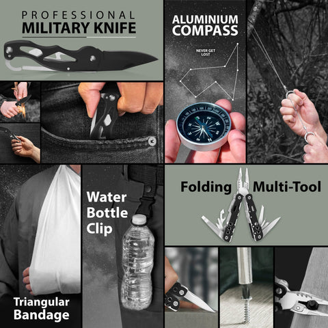 Survival First Aid Kit – 75 - Piece Tactical Trauma Kit with Tourniquet - ASA TECHMED
