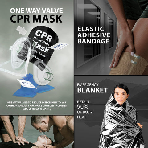 Survival First Aid Kit / IFAK Trauma Kit with Tourniquet & CPR Mask - ASA TECHMED
