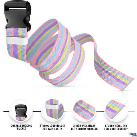 Walking Gait Belt with Plastic Quick Release Buckle Patient Transfer Belt 60" - Assorted Colors - ASA TECHMED