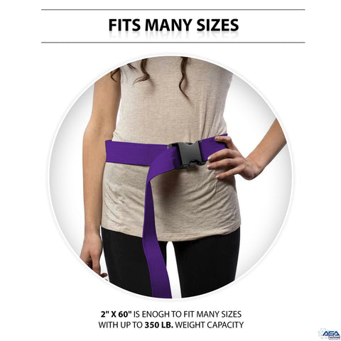 Walking Gait Belt with Plastic Quick Release Buckle Patient Transfer Belt 60" - Assorted Colors - ASA TECHMED