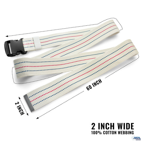 Walking Gait Belt with Plastic Quick Release Buckle Patient Transfer Belt 60" - Assorted Colors - ASA TECHMED