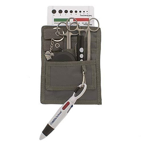 Nurse Organizer Pouch with Stainless Steel & Black Instruments - Assorted Colors Grey Nurse Kits