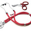 Dual-Head Sprague Stethoscope + Matching Trauma Shears in Assorted Colors Burgundy Stethoscopes